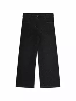 Широкие джинсы с монограммой Givenchy, черный