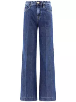 Широкие джинсы с нашивкой-логотипом Jacob Cohn, синий