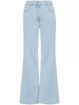 Широкие джинсы с нашивкой-логотипом Peserico, синий