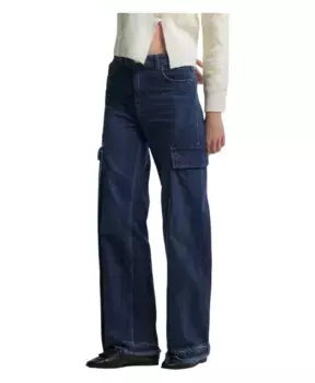 Широкие джинсы с потертостями и большими карманами. Kocca, синий