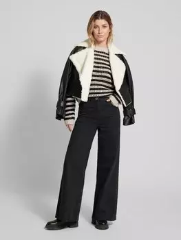 Широкие джинсы с пятью карманами Patrizia Pepe, черный