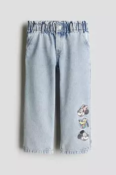 Широкие джинсы с принтами H&M, мультиколор