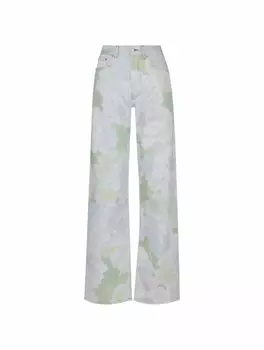 Широкие джинсы с принтом Dries Van Noten