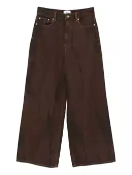 Широкие джинсы с принтом тай-дай GANNI, коричневый