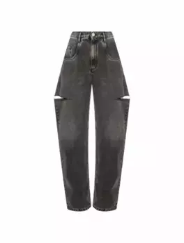 Широкие джинсы с разрезами Maison Margiela, черный