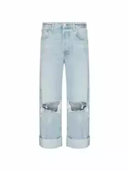 Широкие джинсы с рваным эффектом Citizens Of Humanity, синий