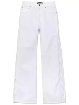 Широкие джинсы с вырезом Purple Brand, белый