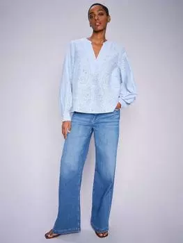 Широкие джинсы с вышивкой от дары шейн MOS MOSH, средний синий