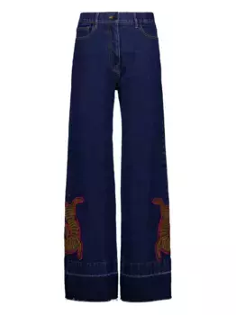 Широкие джинсы с вышивкой PAULA, синий