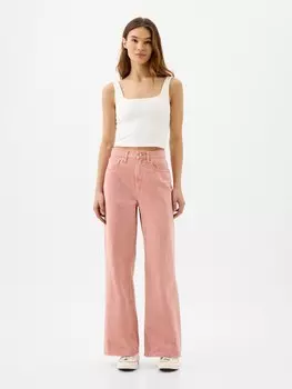 Широкие джинсы с высокой посадкой Gap, розовый