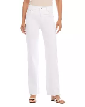 Широкие джинсы с высокой посадкой Karen Kane, белый