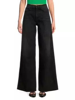 Широкие джинсы с высокой посадкой Pilar Pinko, черный