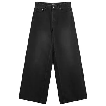 Широкие джинсы с высокой посадкой Represent, черный