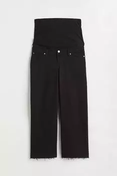 Широкие джинсы с высокой щиколоткой MAMA H&amp;M, черный