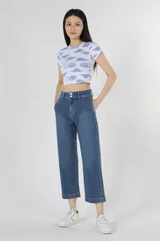 Широкие джинсы с высокой талией Colin'S, синий