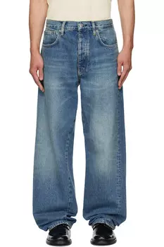 Широкие джинсы с закрученным подолом Sunflower, синий