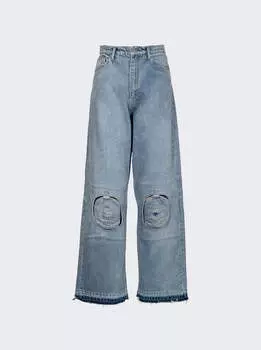 Широкие джинсы с закругленными коленями Natasha Zinko, синий