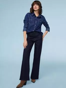 Широкие джинсы с защипами Baukjen, темная стирка