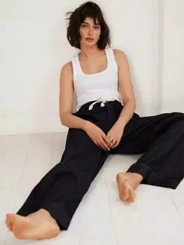 Широкие джинсы с завязками на талии Mint Velvet, цвет Blue Navy