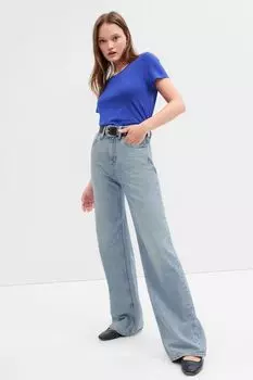 Широкие джинсы с завышенной талией Gap, синий