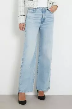 Широкие джинсы с завышенной талией Guess, синий