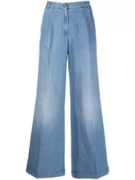 Широкие джинсы с завышенной талией Jacob Cohn, синий