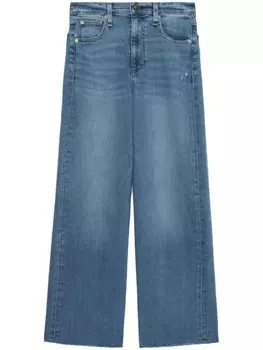 Широкие джинсы с завышенной талией Rag & bone, синий