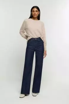 Широкие джинсы с завышенной талией River Island, синий