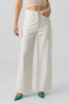 Широкие джинсы с завышенной талией Vero Moda, белый