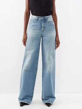 Широкие джинсы Saint Laurent, синий
