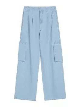 Широкие джинсы со складками Bershka, синий