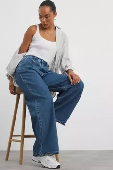 Широкие джинсы со складками Simply Be, синий