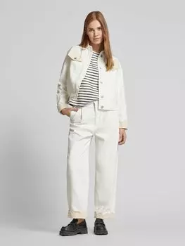 Широкие джинсы со складками Stella Nova, кремовый