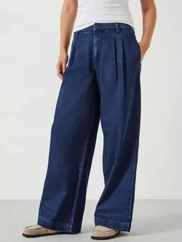 Широкие джинсы со складкой спереди от lya HUSH, цвет Indigo Rinse Wash