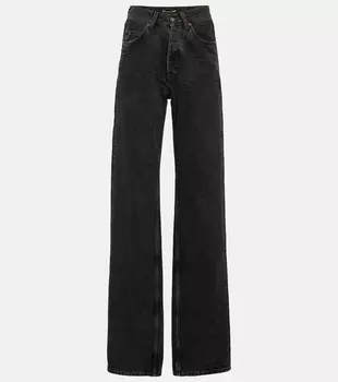 Широкие джинсы со средней посадкой Saint Laurent, черный
