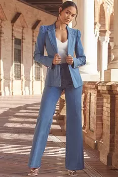 Широкие джинсы Sosandar, синий