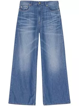 Широкие джинсы средней посадки GANNI, синий