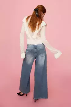 Широкие джинсы стандартного кроя H&M, синий