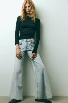 Широкие джинсы стандартного кроя H&M, синий