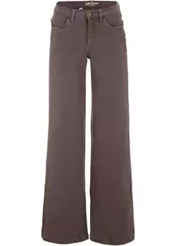 Широкие джинсы стрейч John Baner Jeanswear, коричневый