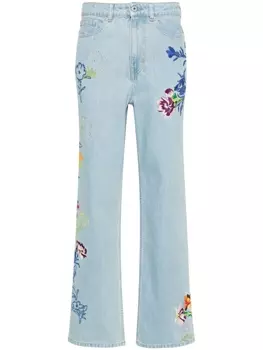 Широкие джинсы Sumire Drawn Flowers широкого кроя Kenzo, синий