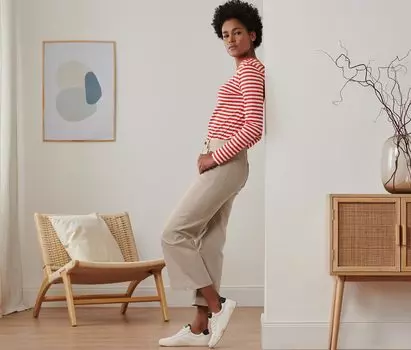 Широкие джинсы Tchibo, бежевый