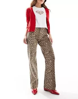 Широкие джинсы Tessa с леопардовым принтом Vero Moda