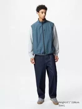 Широкие джинсы Uniqlo, цвет 68 синий