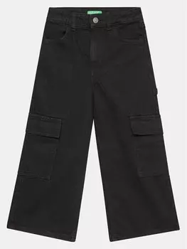 Широкие джинсы United Colors Of Benetton, черный