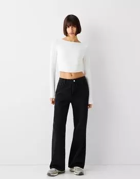 Широкие джинсы в стиле 90-х Bershka, черный