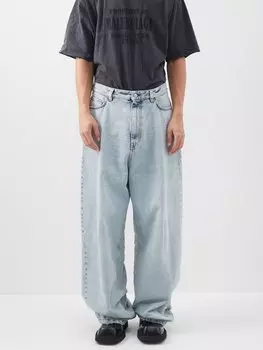 Широкие джинсы, выстиранные в кислоте Balenciaga, синий