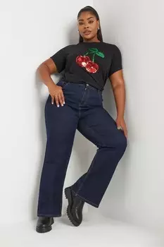 Широкие джинсы Yours Curve, синий