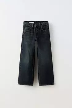 Широкие джинсы ZARA, черный