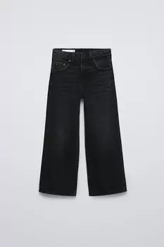 Широкие джинсы ZARA, черный